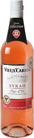 Bouteille de vin rosé IGP Vin Rosé Pays D’OC Syrah « Vieux Carion », millésime 2025/2026 — vignoble Languedoc