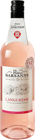 Bouteille de vin rose — AOP(1) VIN ROSÉ LANGUEDOC* PRIEUR BARSANNE