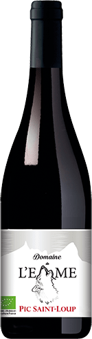 Bouteille de vin rouge AOP Vin Rouge Pic Saint-loup Bio « Domaine De L’emme », millésime 2025/2026 — vignoble Languedoc