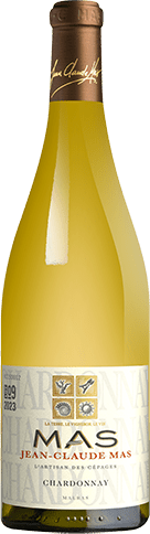 Bouteille de vin blanc IGP Vin Blanc Pays D’OC Chardonnay « Jean-claude Mas », millésime 2025/2026 — vignoble Languedoc