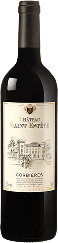 Bouteille de vin rouge — AOP(1) VIN ROUGE CORBIÈRES CHÂTEAU SAINT-ESTÈVE