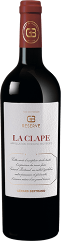 Bouteille de vin rouge — AOP(1) VIN ROUGE CORBIÈRES RÉSERVE GÉRARD BERTRAND LA CLAPE