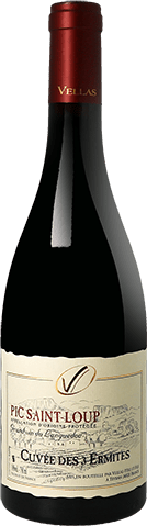 Bouteille de vin rouge AOP Vin Rouge Pic Saint-loup « Cuvée Des 3 Ermites », millésime 2025/2026 — vignoble Languedoc