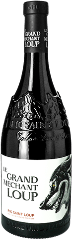 Bouteille de vin rouge AOP Vin Rouge Pic Saint-loup « Le Grand Méchant Loup », millésimes 2025 à 2028 — vignoble Languedoc