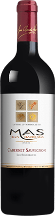 Bouteille de vin rouge IGP Vin Rouge Pays D’OC Cabernet Sauvignon « Les Soubergues Jean-claude Mas », millésime 2025/2026 — vignoble Languedoc