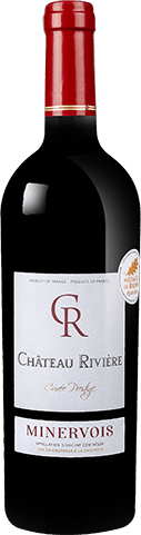 Bouteille de vin rouge — AOP(1) VIN ROUGE MINERVOIS CHÂTEAU RIVIÈRE CUVÉE PRESTIGE