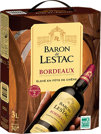 Bouteille de vin rouge — AOP(1) VIN ROUGE BORDEAUX BARON DE LESTAC