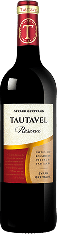 Bouteille de vin rouge — AOP(1) VIN ROUGE CÔTES DU ROUSSILLON VILLAGES TAUTAVEL RÉSERVE GÉRARD BERTRAND