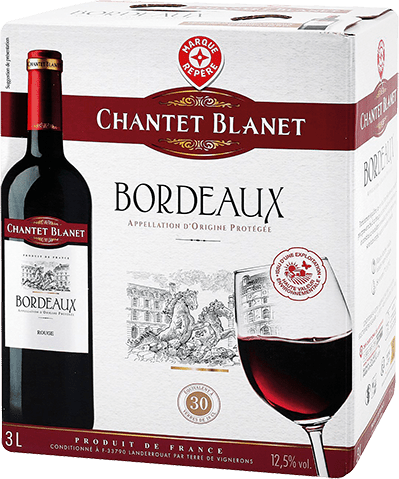 Bouteille de vin rouge — AOP(1) VIN ROUGE BORDEAUX CHANTET BLANET