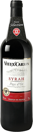 Bouteille de vin rouge — IGP(2) VIN ROUGE PAYS D’OC SYRAH VIEUX CARION