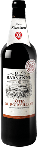 Bouteille de vin rouge — AOP(1) VIN ROUGE CÔTES DU ROUSSILLON* PRIEUR BARSANNE