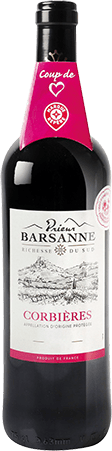Bouteille de vin rouge — AOP(1) VIN ROUGE CORBIÈRES* PRIEUR BARSANNE