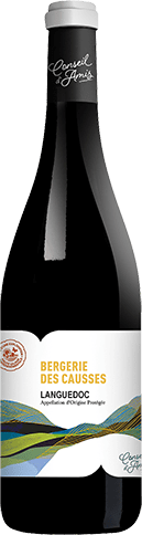 Bouteille de vin rouge — AOP(1) VIN ROUGE LANGUEDOC* BERGERIE DES CAUSSES CONSEILS D’AMIS