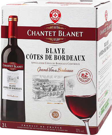 Bouteille de vin rouge — AOP(1) VIN ROUGE BLAYE CÔTES DE BORDEAUX* CHANTET BLANET