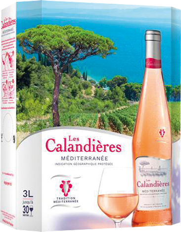 Bouteille de vin rose — IGP(2) VIN ROSÉ MÉDITERRANÉE LES CALANDIÈRES
