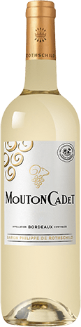 Bouteille de vin blanc AOP Vin Blanc Mouton Cadet, millésime 2025/2026 — vignoble Bordeaux