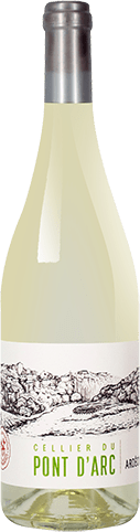 Bouteille de vin blanc IGP Vin Blanc Ardèche « Pont D’arc », millésime 2025/2026 — vignoble Provence & Corse