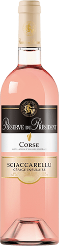 Bouteille de vin rosé AOP Vin Rosé Corse « Réserve Du Président Sciaccarellu », millésime 2025/2026 — vignoble Provence & Corse