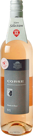 Bouteille de vin rosé AOP Vin Rosé Corse « Terres Ocrées », millésime 2025/2026 — vignoble Provence & Corse