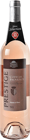 Bouteille de vin rosé AOP Vin Rosé Côtes De Provence Prestige « Terres Ocrées », millésime 2025/2026 — vignoble Provence & Corse