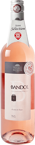 Bouteille de vin rosé AOP Vin Rosé Bandol « Terres Ocrées », millésime 2025/2026 — vignoble Provence & Corse