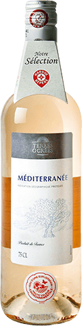 Bouteille de vin rosé IGP Vin Rosé Méditerranée « Terres Ocrées », millésime 2025/2026 — vignoble Provence & Corse