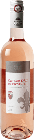 Bouteille de vin rosé AOP Vin Rosé Coteaux D’aix-enprovence « Terres Ocrées », millésime 2025/2026 — vignoble Provence & Corse