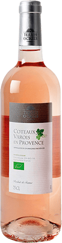 Bouteille de vin rosé AOP Vin Rosé Coteaux Varois En Provence Bio « Terres Ocrées », millésime 2025/2026 — vignoble Provence & Corse
