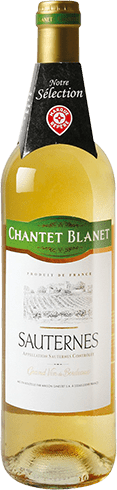 Bouteille de vin blanc AOP Vin Blanc Sauternes « Chantet Blanet », millésime 2025/2026 — vignoble Bordeaux