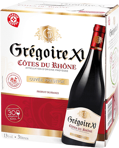 Bouteille de vin rouge — AOP(1) VIN ROUGE CÔTES DU RHÔNE* CUVÉE PRESTIGE GRÉGOIRE XI