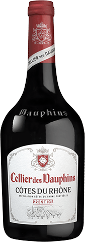 Bouteille de vin rouge AOP Vin Rouge Côtes Du Rhône Prestige « Cellier Des Dauphins », millésime 2025/2026 — vignoble Rhône