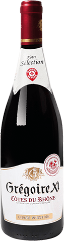 Bouteille de vin rouge AOP Vin Rouge Côtes Du Rhône « Cuvée Prestige Grégoire Xi », millésime 2025/2026 — vignoble Rhône