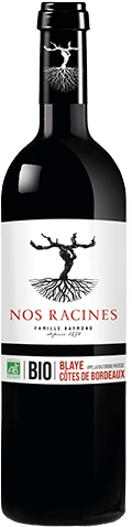 Bouteille de vin rouge — AOC(3) VIN ROUGE BLAYE CÔTES DE BORDEAUX BIO** NOS RACINES