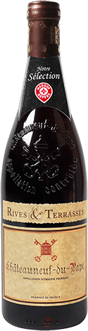 Bouteille de vin rouge AOP Vin Rouge Châteauneufdu-pape « Rives & Terrasses », millésime 2025/2026 — vignoble Rhône