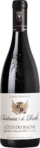 Bouteille de vin rouge AOP Vin Rouge Côtes Du Rhône « Cuvée Réservée Château De Ruth », millésime 2025/2026 — vignoble Rhône