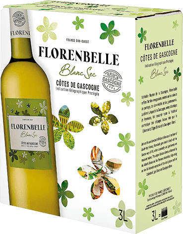 Bouteille de vin blanc — IGP(2) VIN BLANC CÔTES DE GASCOGNE SEC FLORENBELLE