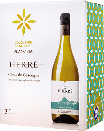 Bouteille de vin blanc — IGP(2) VIN BLANC CÔTES DE GASCOGNE COLOMBARD UGNI HERRÉ