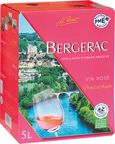 Bag-in-box de vin rosé AOP Vin Rosé Bergerac Rosé « Jl. Parsat », millésime 2025/2026 — vignoble Sud-ouest