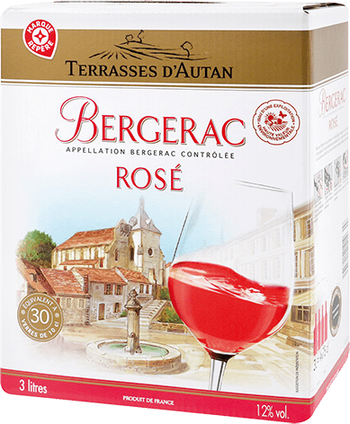 Bag-in-box de vin rosé AOP Vin Rosé Bergerac « Terrasses D’autan », millésime 2025/2026 — vignoble Sud-ouest