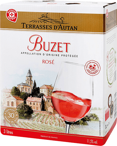 Bag-in-box de vin rosé AOP Vin Rosé Buzet « Terrasses D’autan », millésime 2025/2026 — vignoble Sud-ouest