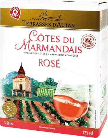Bag-in-box de vin rosé AOP Vin Rosé Côtes Du Marmandais « Terrasses D’autan », millésime 2025/2026 — vignoble Sud-ouest