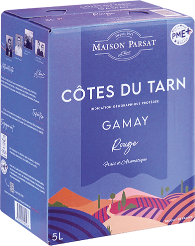 Bag-in-box de vin rouge IGP Vin Rouge Côtes Du Tarn Gamay « Jl. Parsat », millésime 2025/2026 — vignoble Sud-ouest