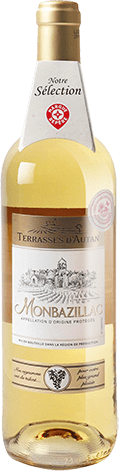 Bouteille de vin blanc — AOP(1) VIN BLANC MONBAZILLAC MOELLEUX* TERRASSES D’AUTAN
