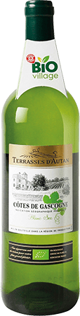 Bouteille de vin blanc — IGP(2) VIN BLANC CÔTES DE GASCOGNE BLANC SEC BIO** TERRASSES D’AUTAN