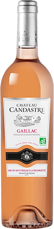 Bouteille de vin rose — AOP(1) VIN ROSÉ GAILLAC* BIO** LE ROSÉ DU CHÂTEAU CANDASTRE