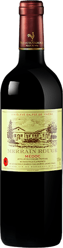 Bouteille de vin rouge AOP Vin Rouge Médoc « Merrain Rouge », millésime 2025/2026 — vignoble Bordeaux