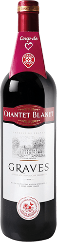 Bouteille de vin rouge AOP Vin Rouge Graves « Chantet Blanet », millésime 2025/2026 — vignoble Bordeaux