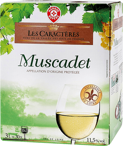 Bouteille de vin blanc — AOP(1) VIN BLANC MUSCADET LES CARACTÈRES