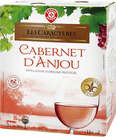 Bouteille de vin rose — AOP(1) VIN ROSÉ CABERNET D’ANJOU* LES CARACTÈRES