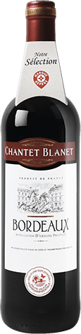 Bouteille de vin rouge — AOP(1) VIN ROUGE BORDEAUX* CHANTET BLANET